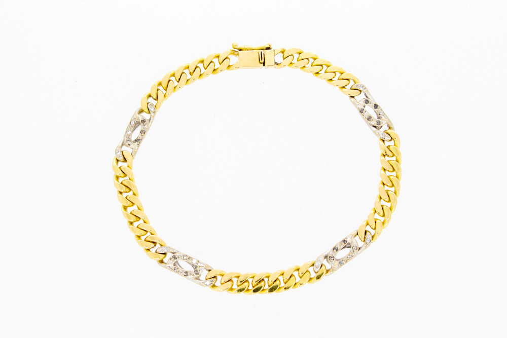 18 Karaat gouden Gourmet diamant armband - 21 cm