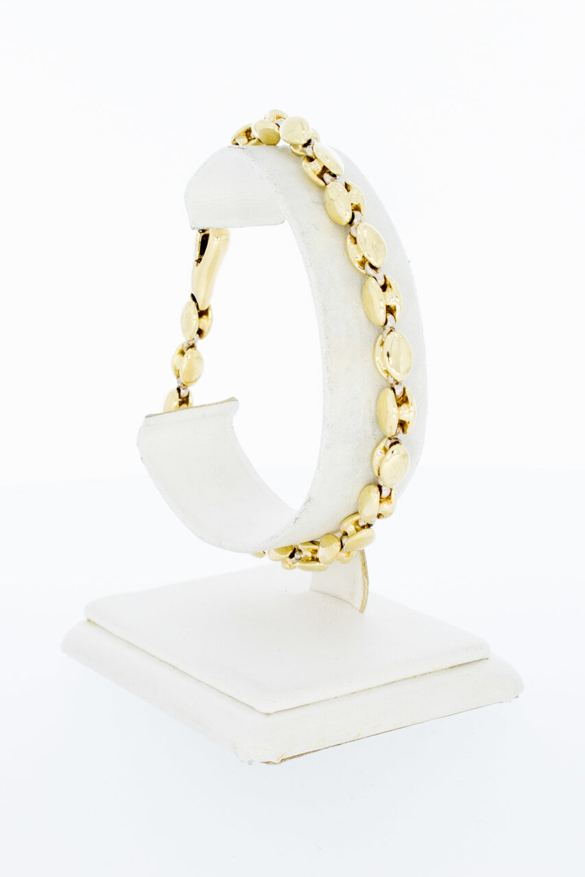 18 Karaat geel gouden Koffieboon armband - 21 cm
