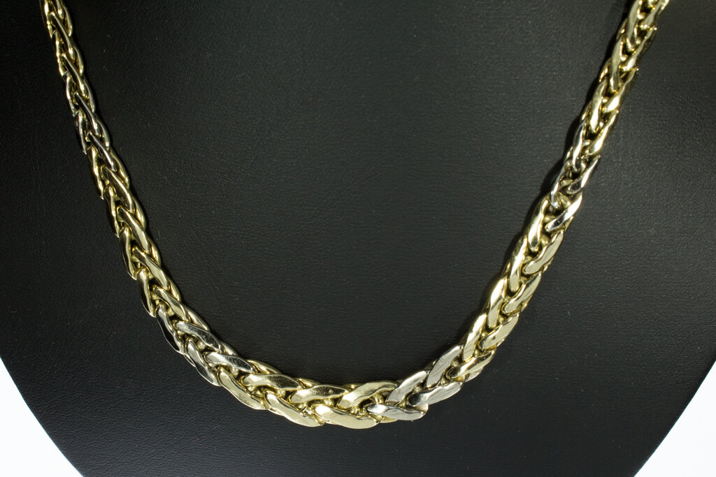 14 Karaat bicolor gouden Vossenstaart ketting - 47,5 cm