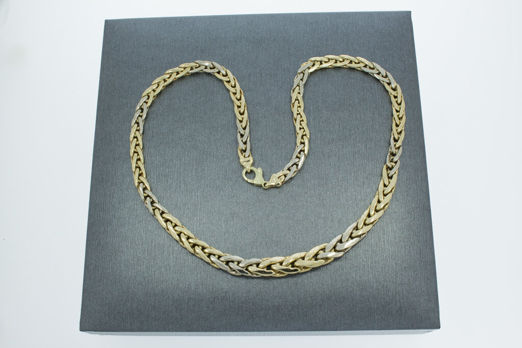 14 Karaat bicolor gouden Vossenstaart ketting - 47,5 cm