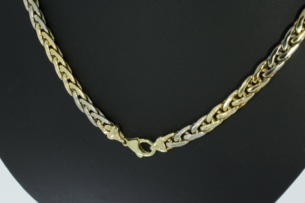 14 Karaat bicolor gouden Vossenstaart ketting - 47,5 cm