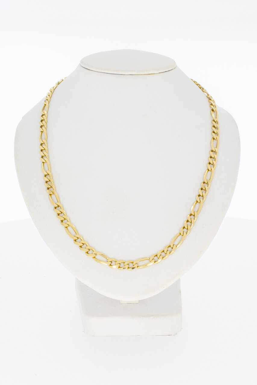14 karaat gouden Figaro ketting - 62 cm