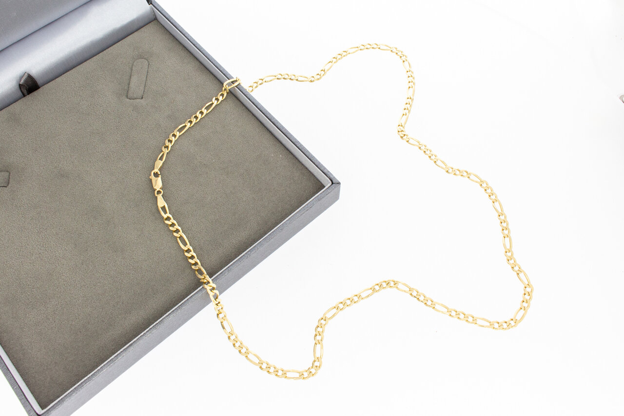 14 karaat gouden Figaro ketting - 62 cm