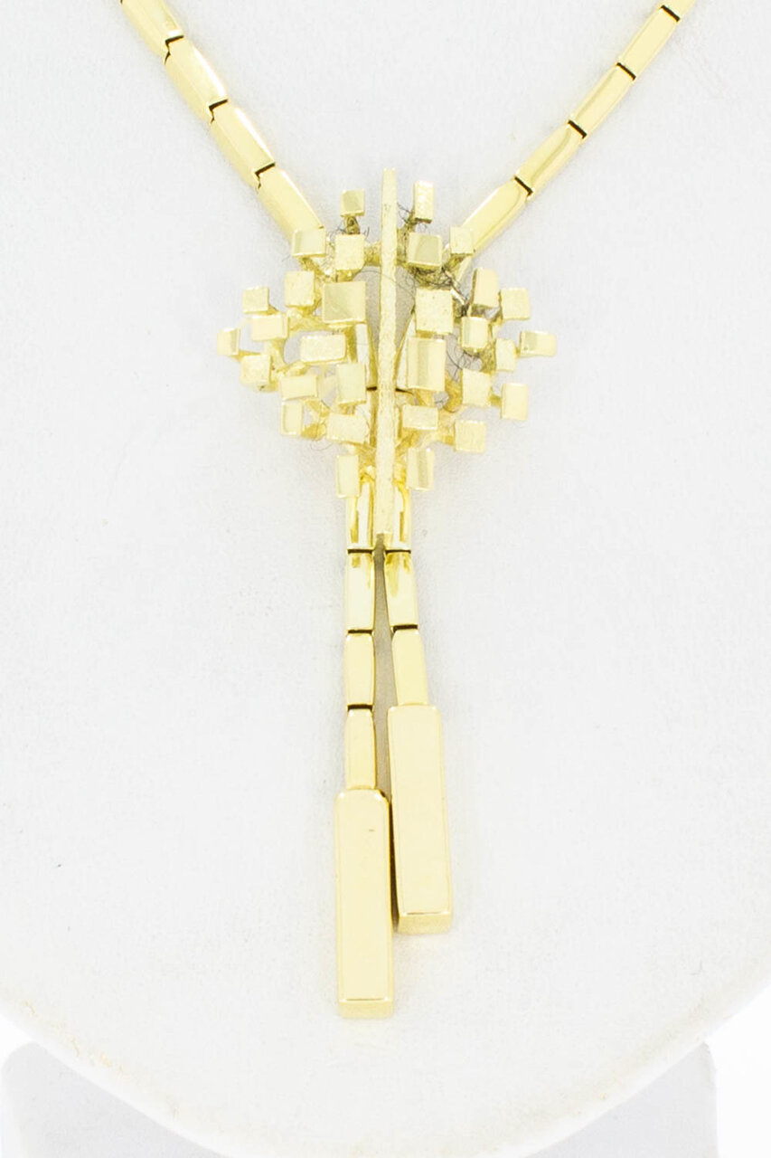 14 Karaat gouden Staafjes dames Collier - 43,5 cm