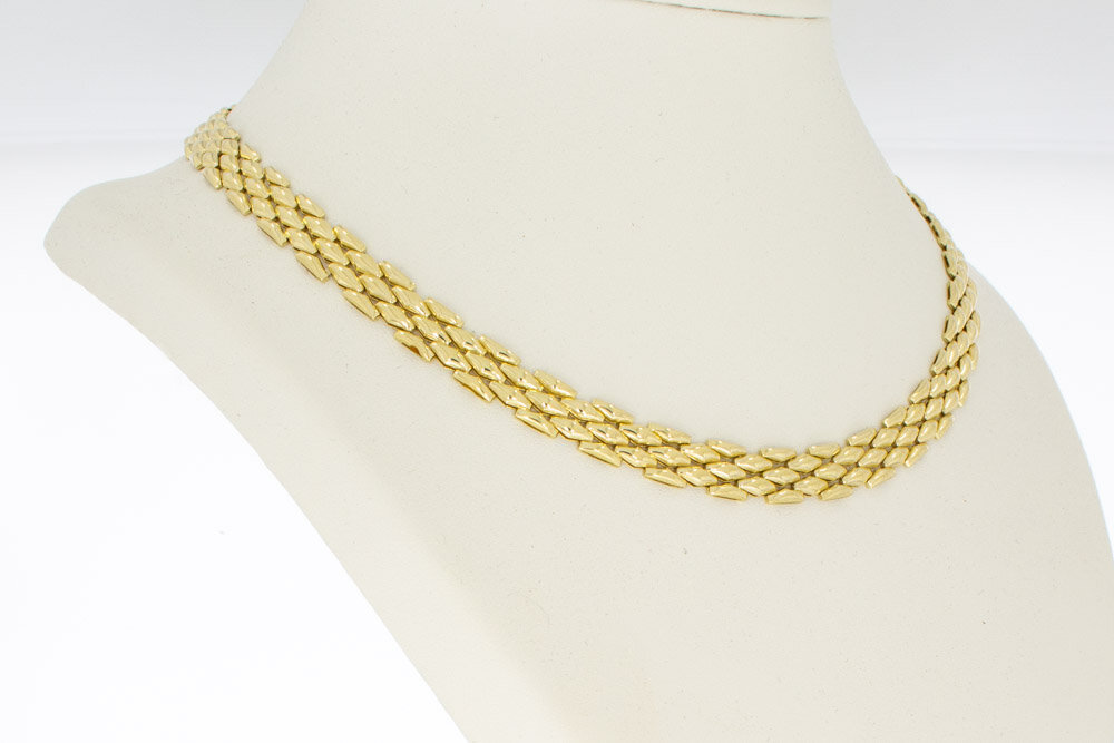 14 Karaat gouden Tank Collier - 46,5 cm