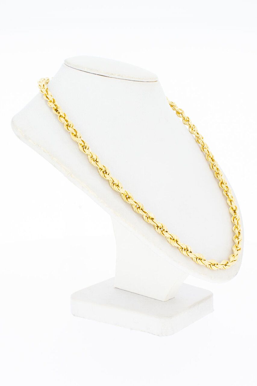 Gevlochten 18 Karaat gouden Koord ketting- 76,5 cm