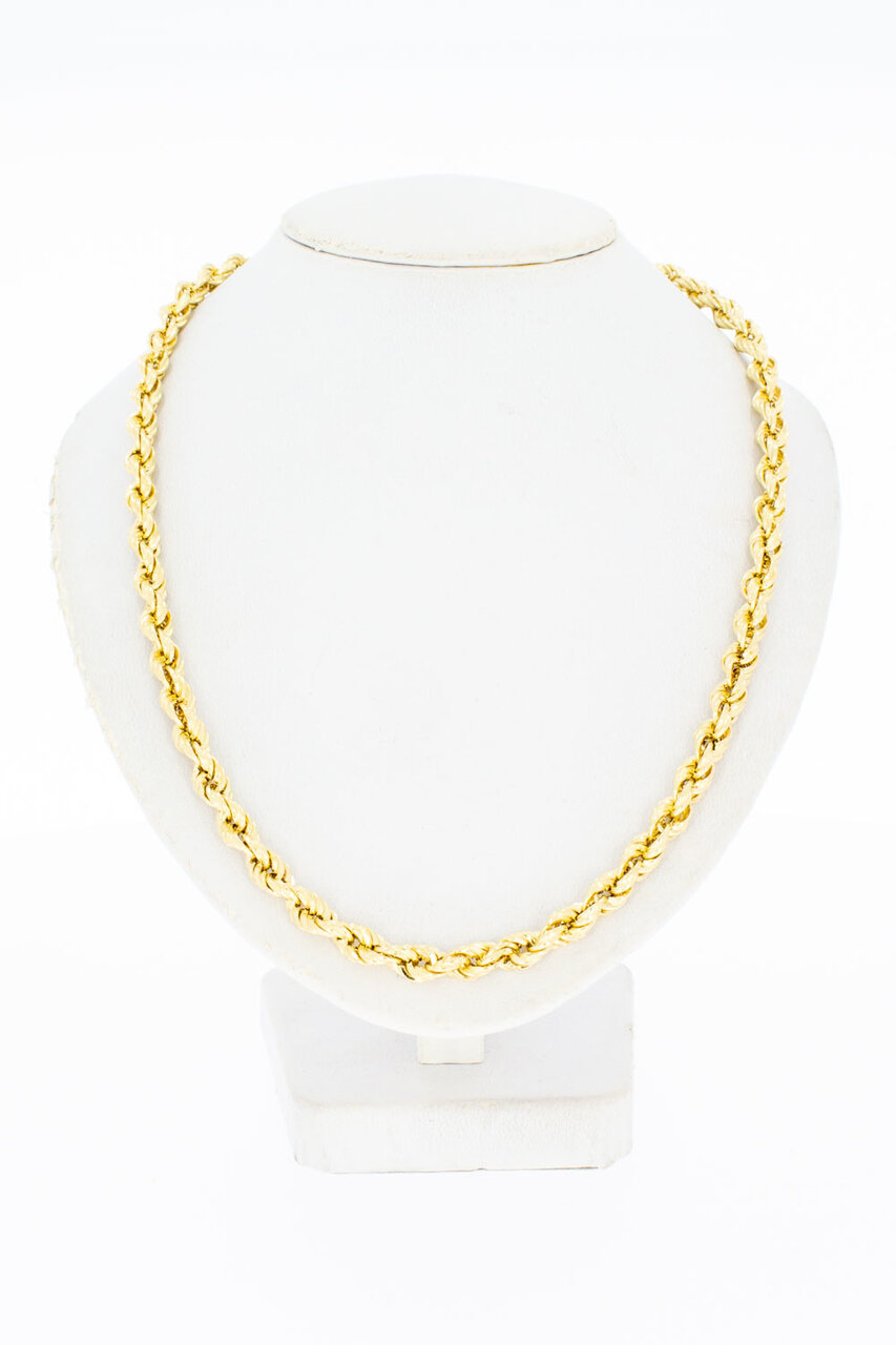 Gevlochten 18 Karaat gouden Koord ketting- 76,5 cm