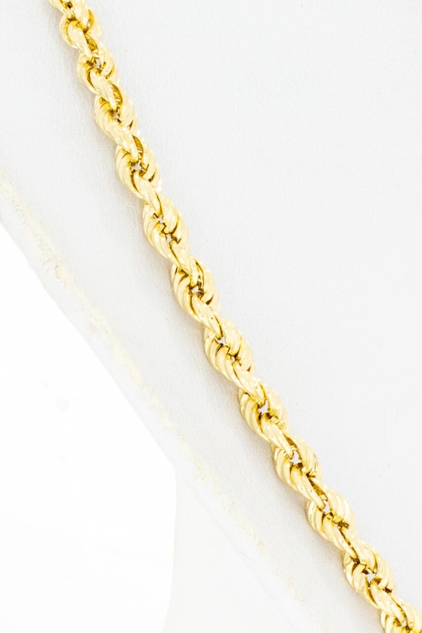 Gevlochten 18 Karaat gouden Koord ketting- 76,5 cm