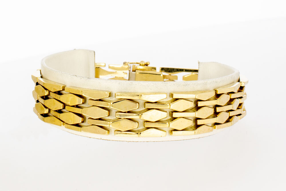 14 Karaat geel gouden Wiebertjes armband - 20 cm