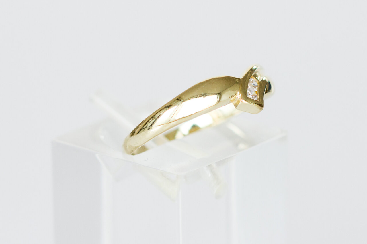 14 Karaat geel gouden Zirkonia - 16,7 mm