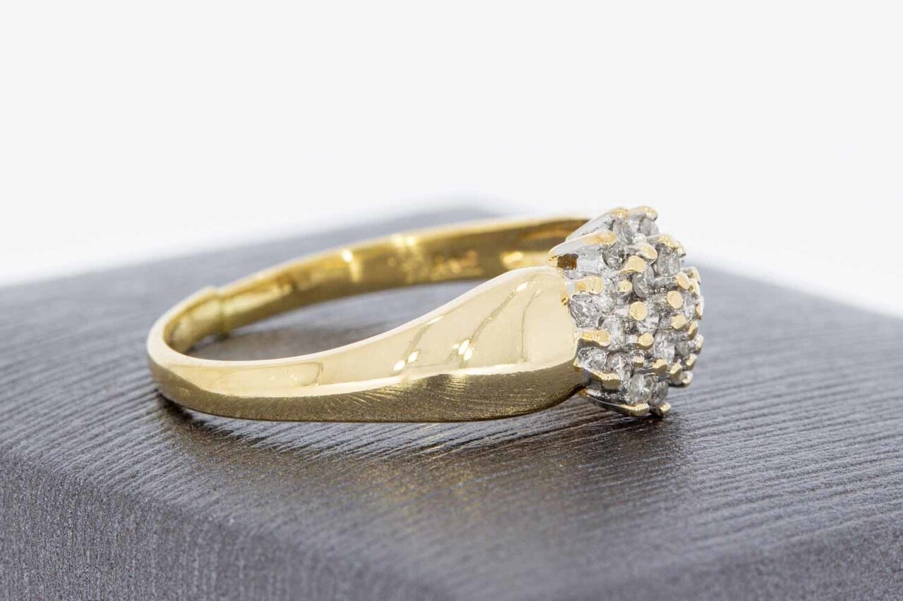 14 Karaat gouden Rozet diamant ring - 17,6 mm