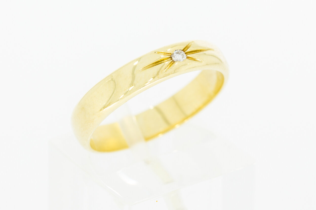 14 Karaat gouden Solitaire diamant ring - 17,7 mm