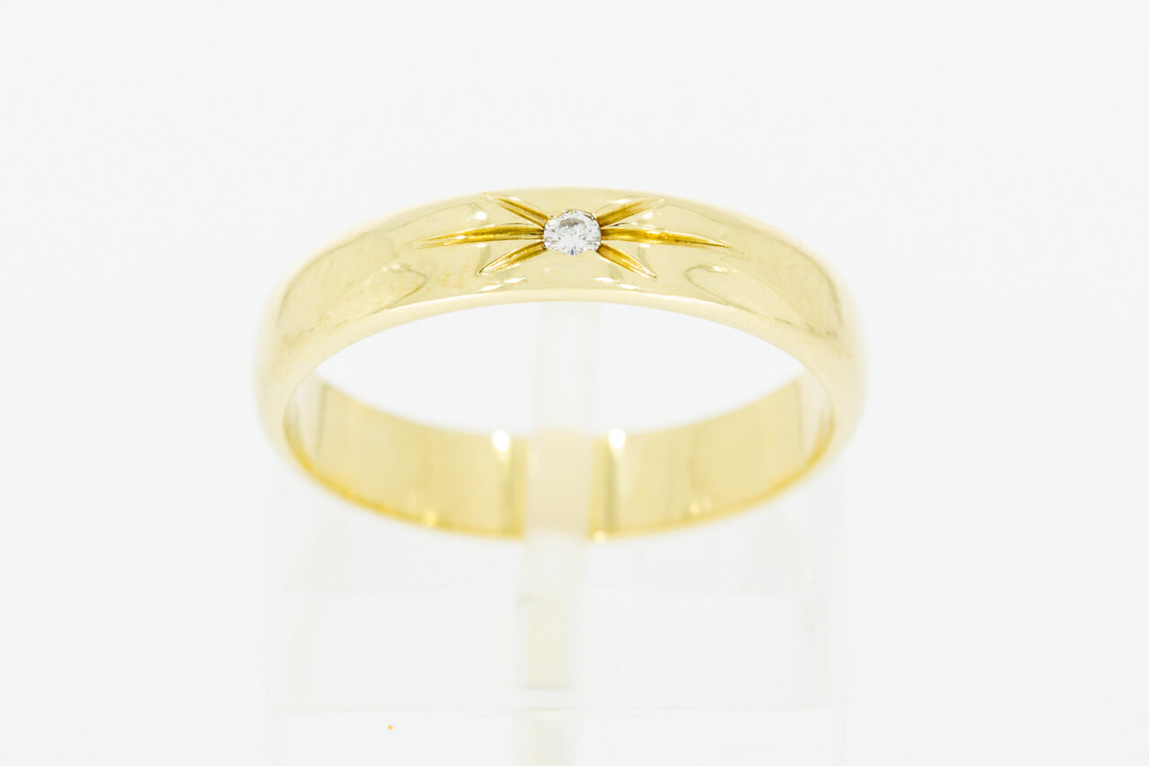 14 Karaat gouden Solitaire diamant ring - 17,7 mm