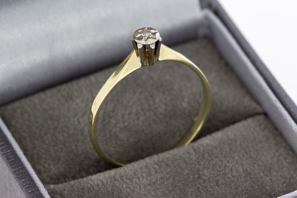 14 Karaat gouden Solitaire diamant ring - 18,9