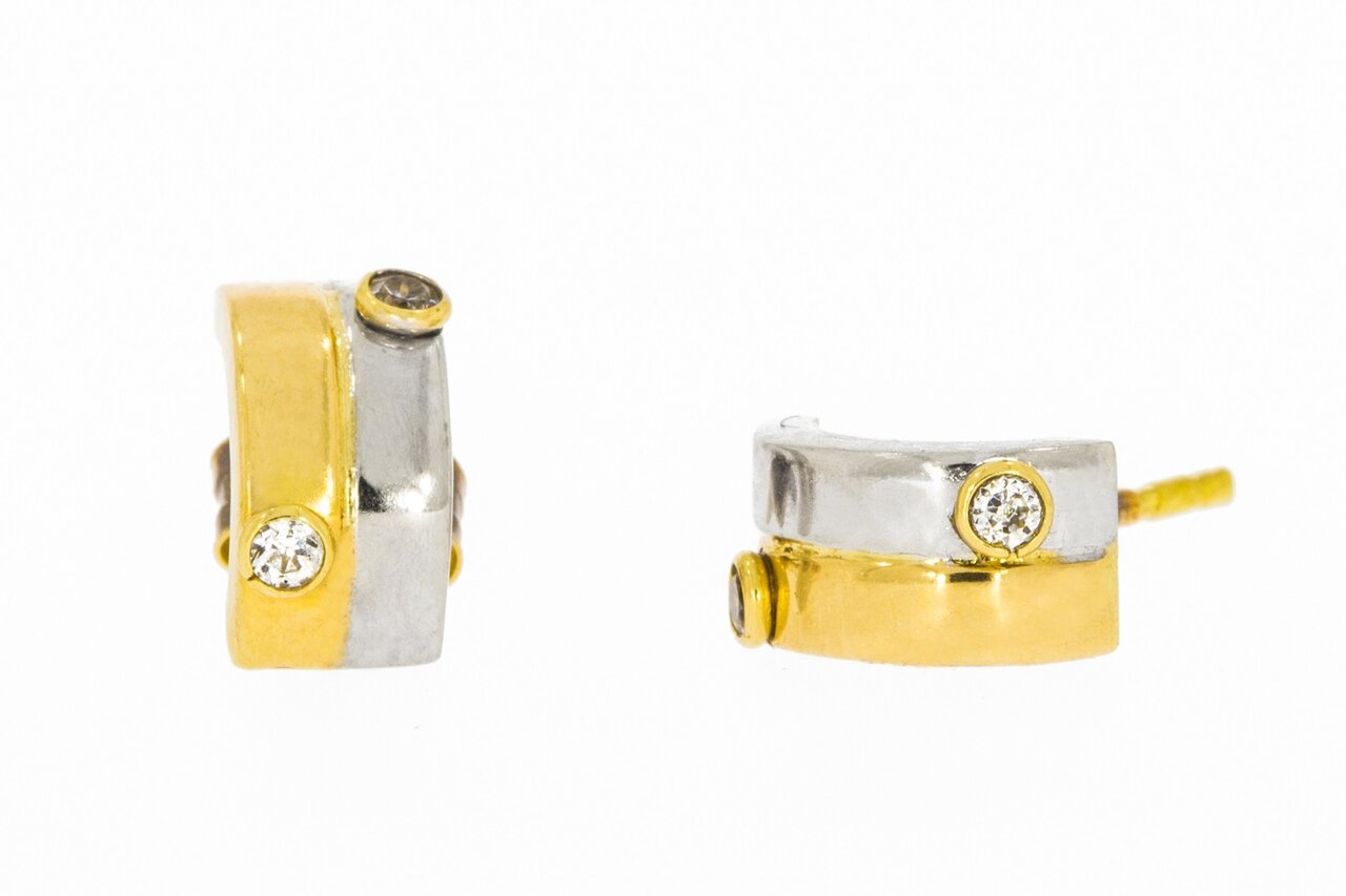 14 Karaat gouden zirkonia Oorstekers