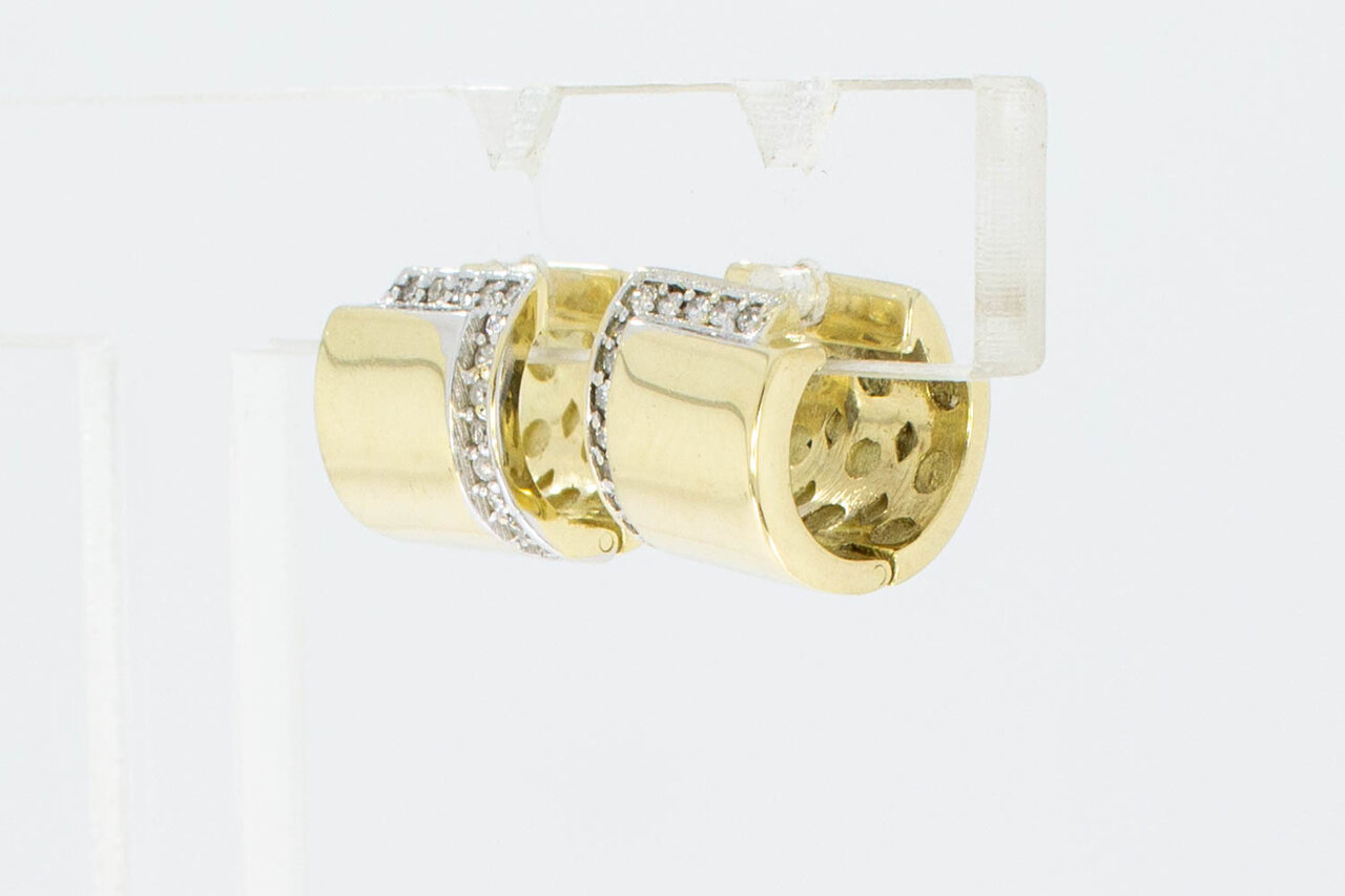 14 karaat gouden klap diamant Creolen - 11,6 mm