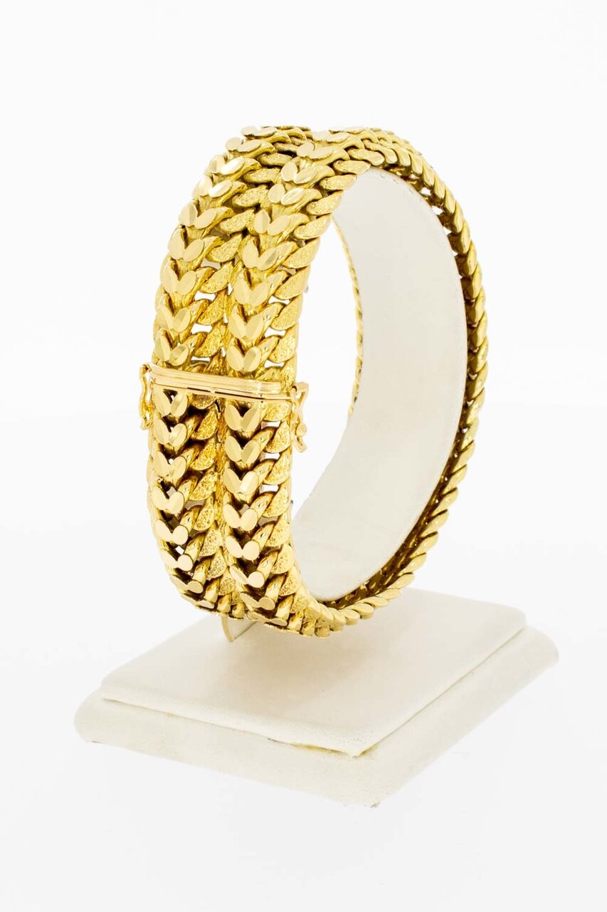 18 Karaat brede gouden armband - 19,7 cm