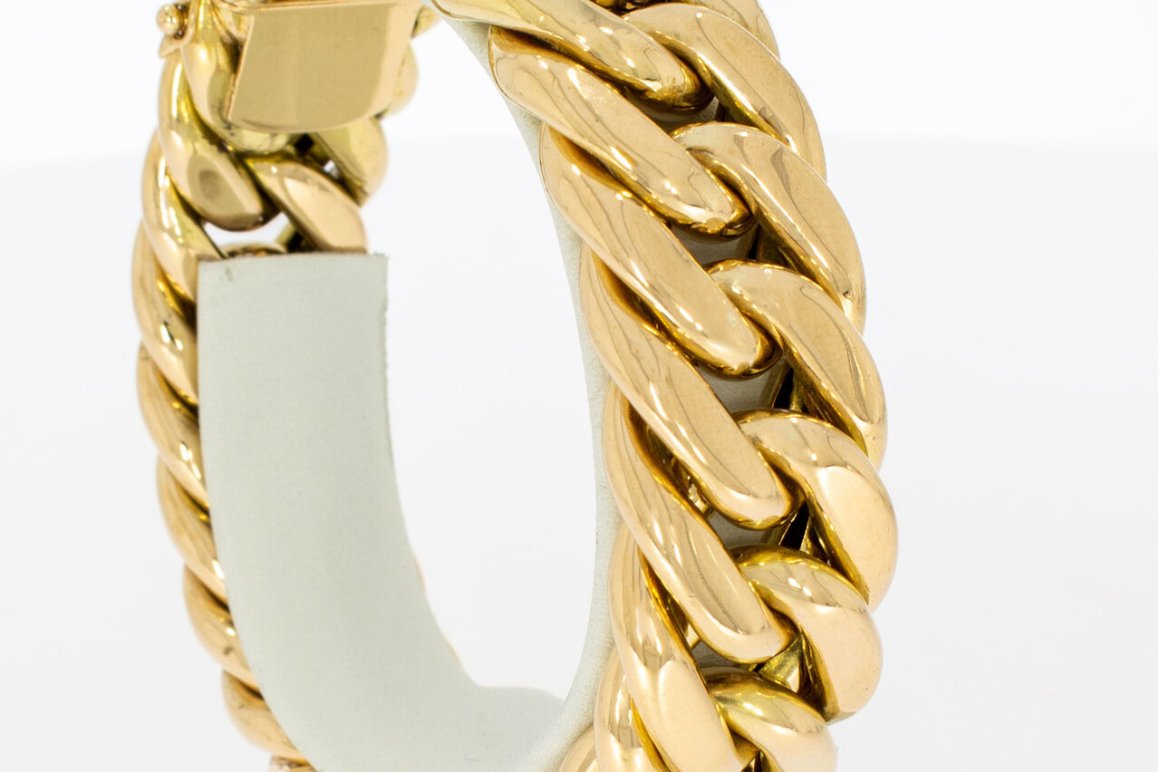 18 Karaat gouden brede Gourmet armband - 20,2 cm