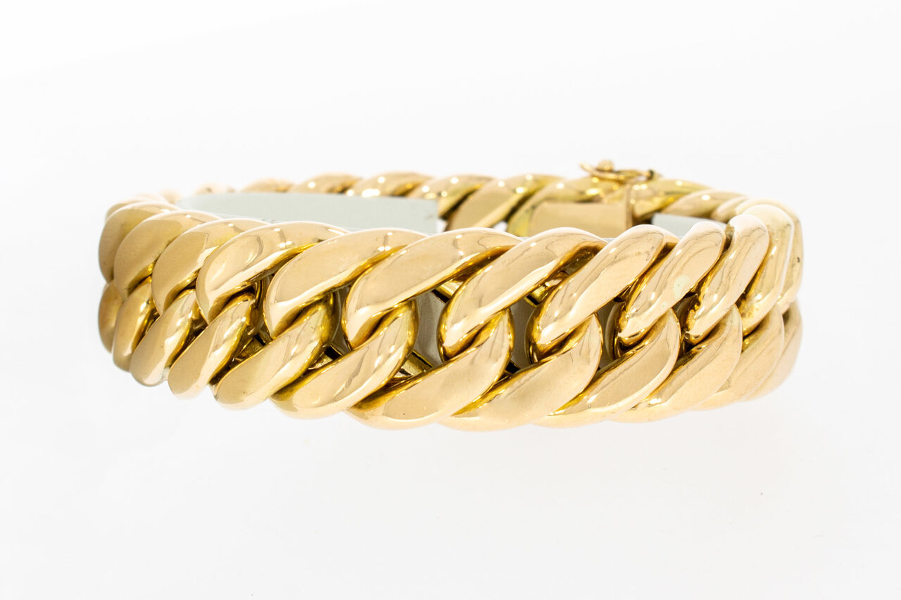 18 Karaat gouden brede Gourmet armband - 20,2 cm