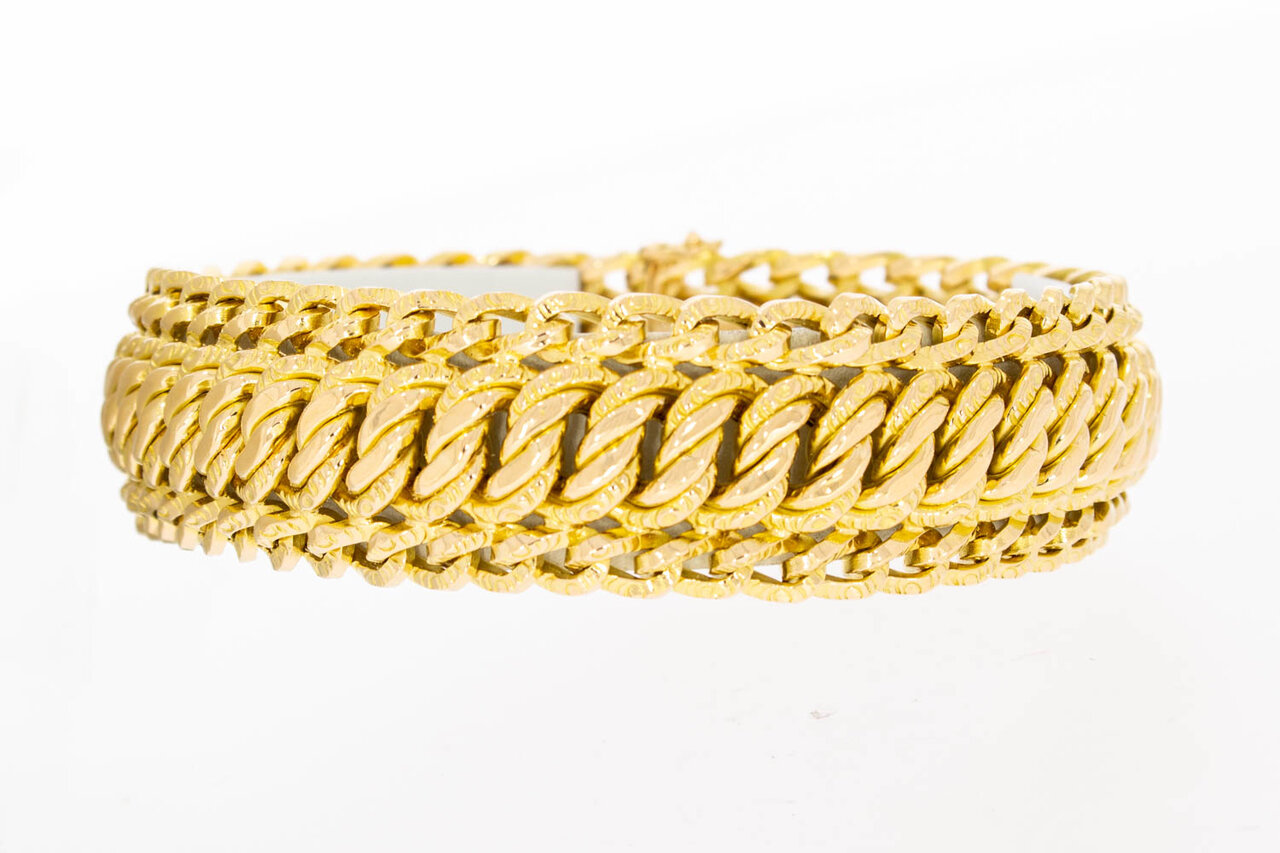 18 Karaat gouden gevlochten armband - 21,3 cm