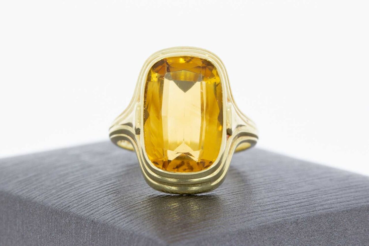 14 Karaat gouden Vintage citrien ring - 17,6