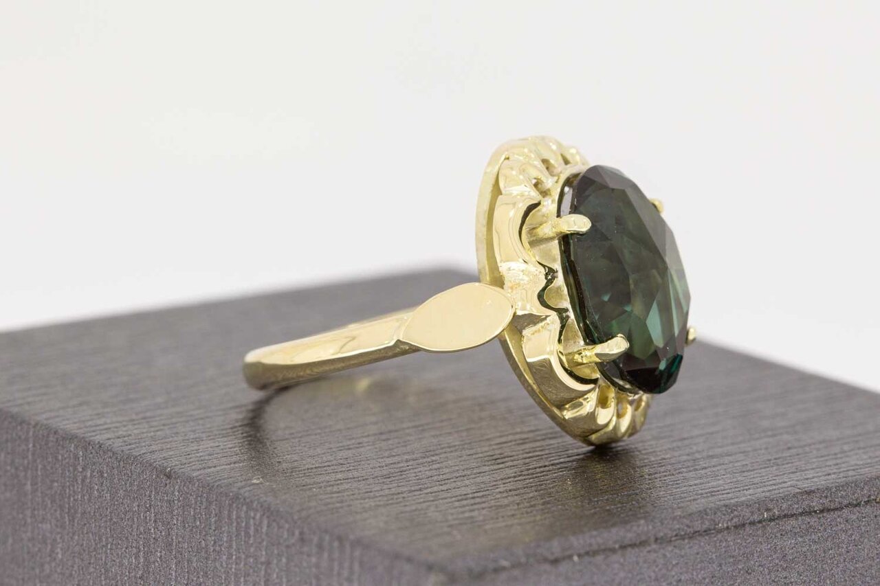 14 Karaat gouden Vintage ring met Toermalijn - 18,4 mm