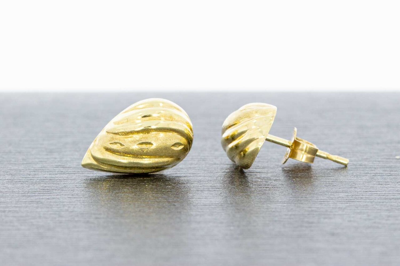 14 Karaat gouden Fantasie schelp Oorstekers  - 1,3 cm
