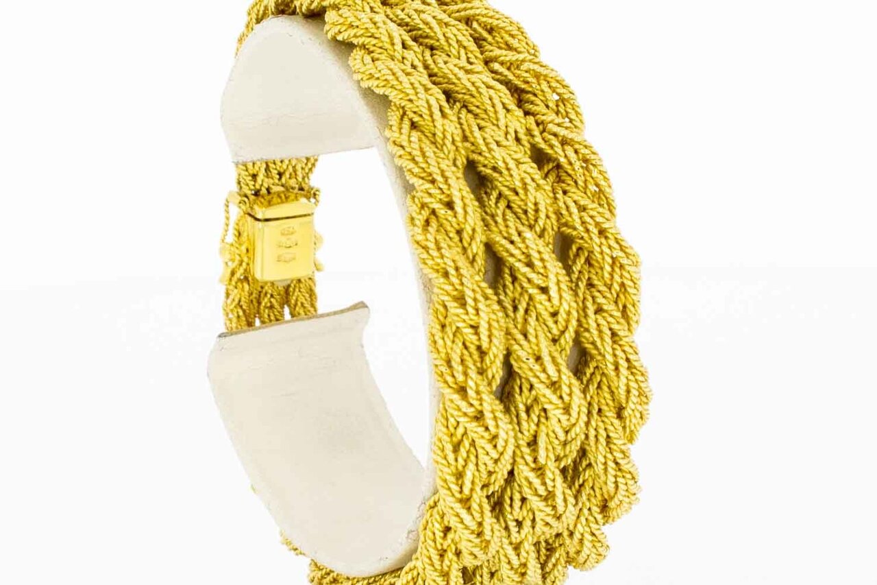 18 Karaat gevlochten gouden armband - 19 cm