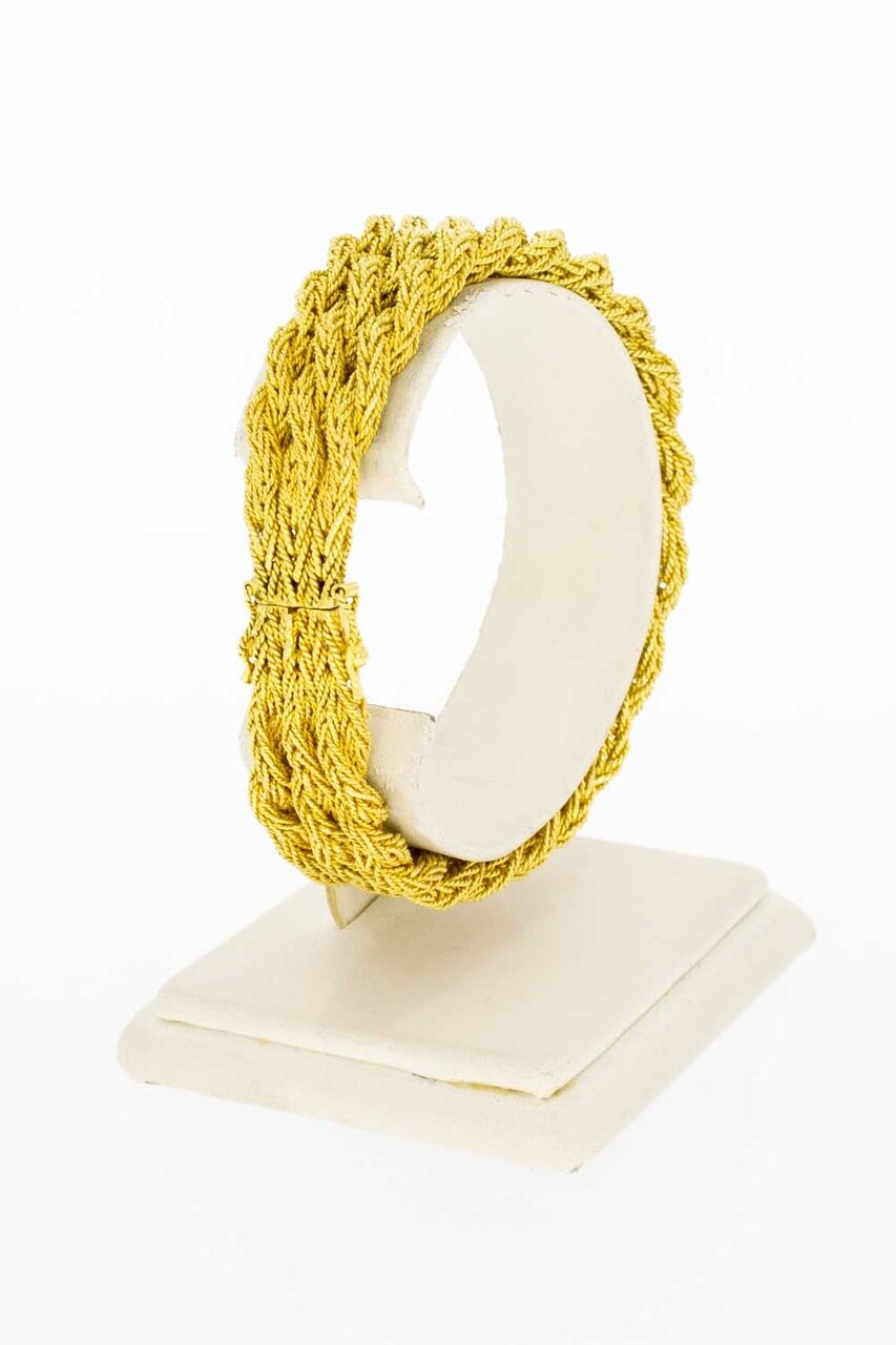 18 Karaat gevlochten gouden armband - 19 cm