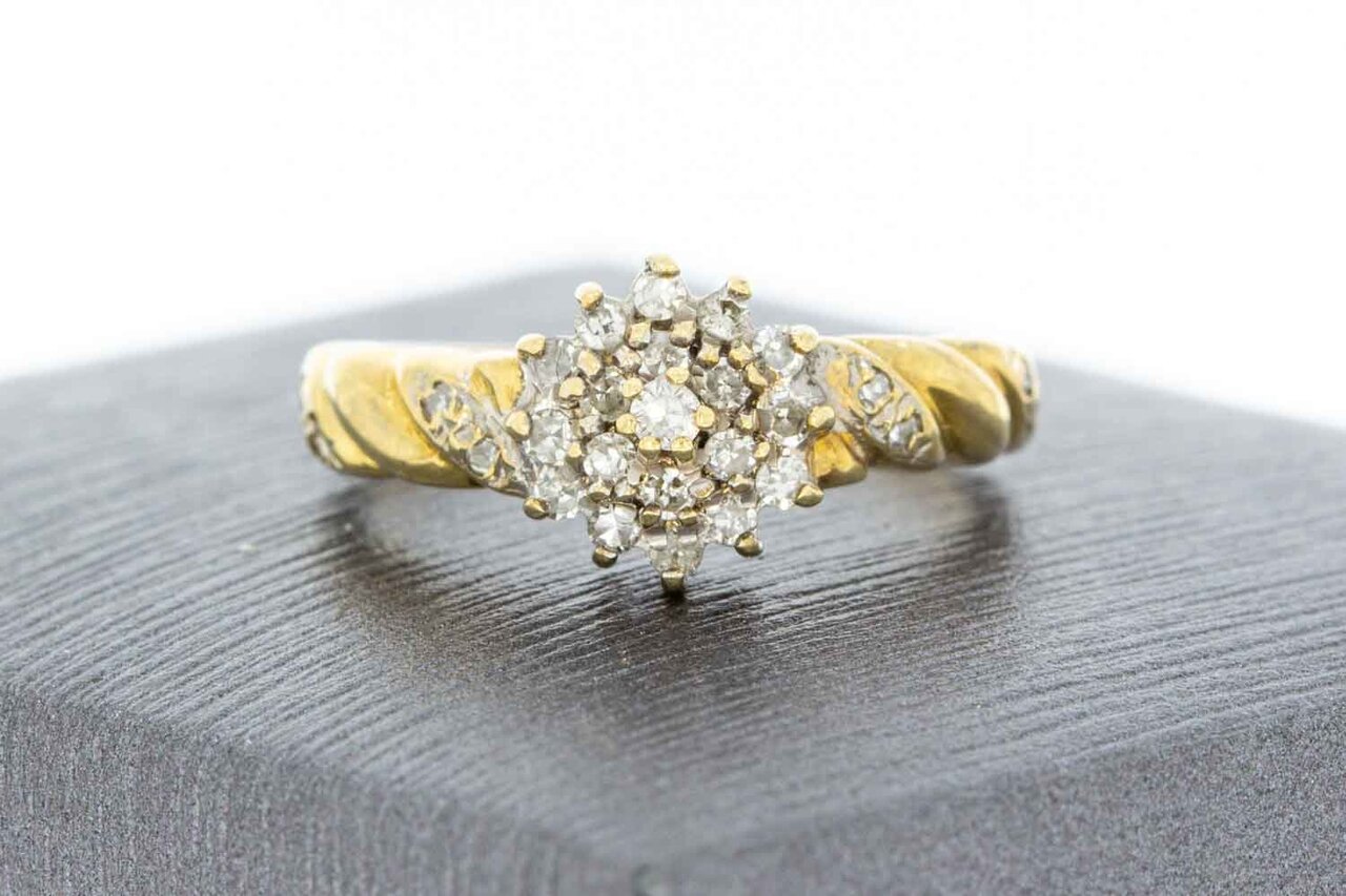 9 Karaat Vintage zirkonia Taartring - 15,7 mm