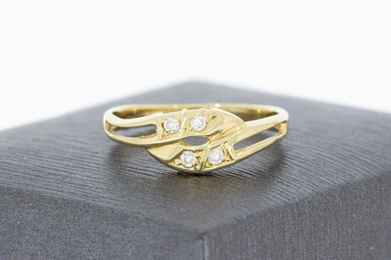 14 Karaat gouden zirkonia ring - 18,6 mm