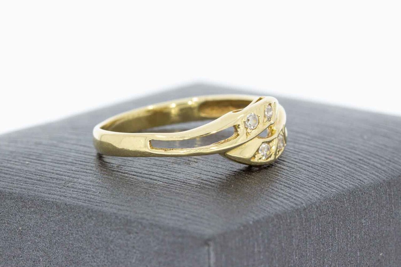 14 Karaat gouden zirkonia ring - 18,6 mm