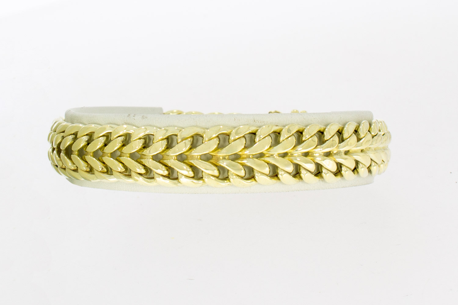 14 karaat gouden gevlochten armband - 20,5 cm