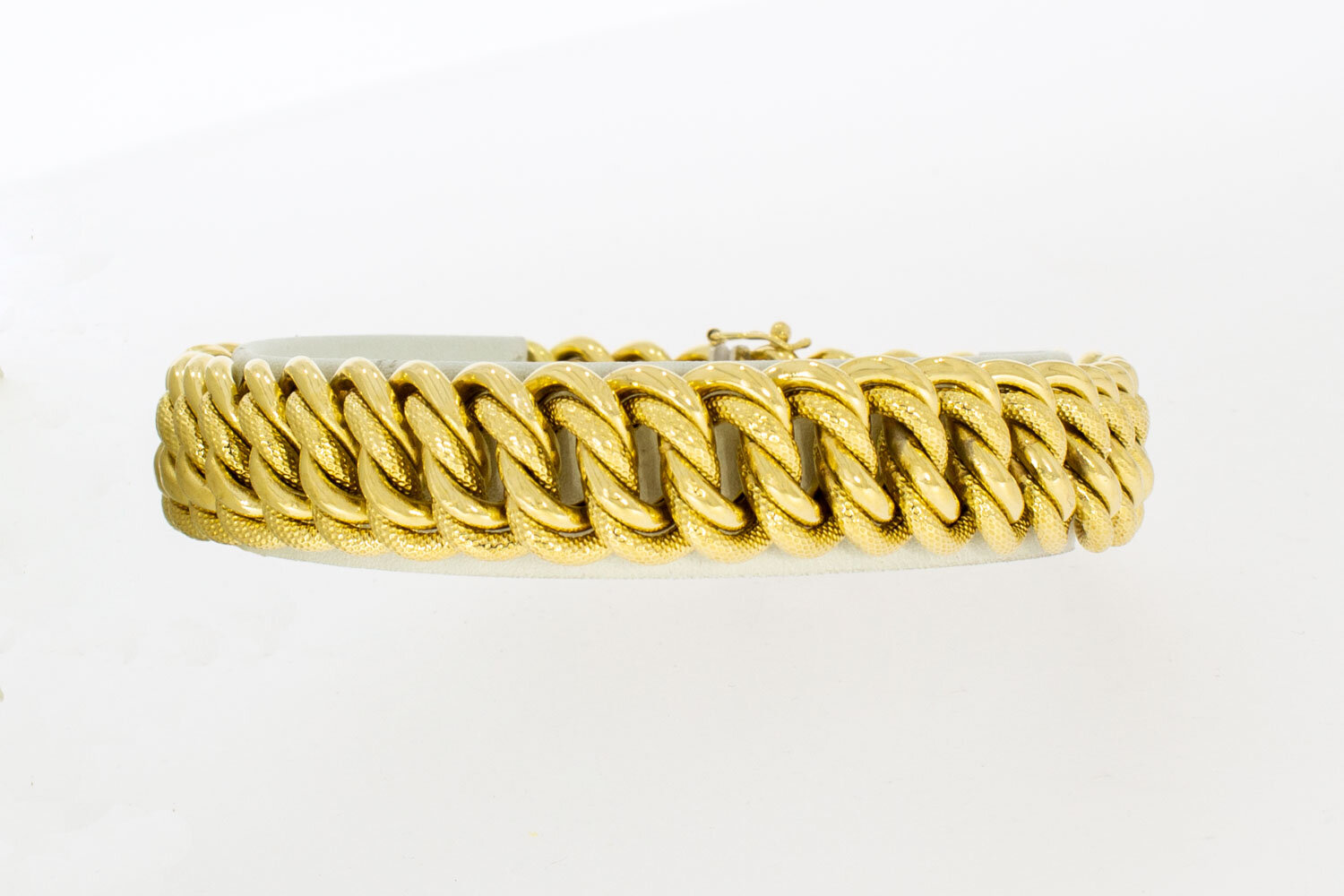 Gevlochten armband 18 Karaat goud - 21 cm