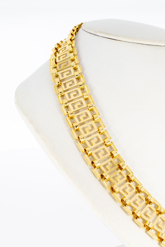 Hollywood zoet Ambient 18 Karaat gouden " Versace style " Collier - 42,3 cm