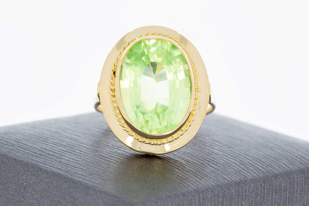 14 karaat gouden Retro Spinel ring - 18,7 mm