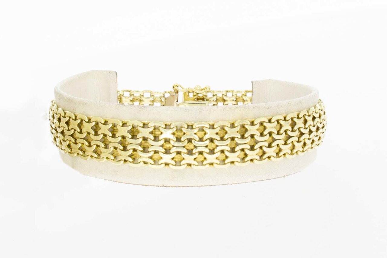 14 Karaat gevlochten gouden armband-19,4 cm