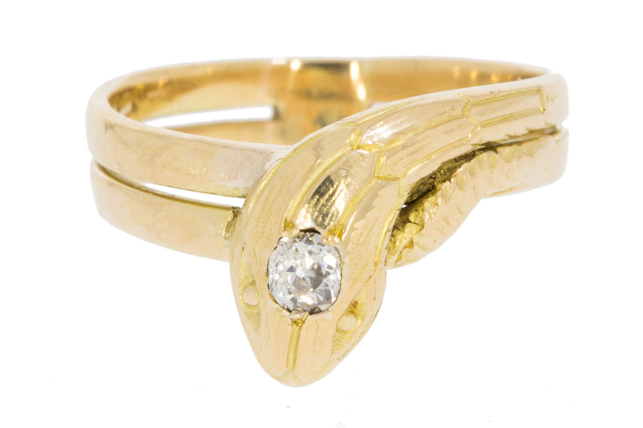 18 Karaat gouden diamant Slangenring - 16,8 mm