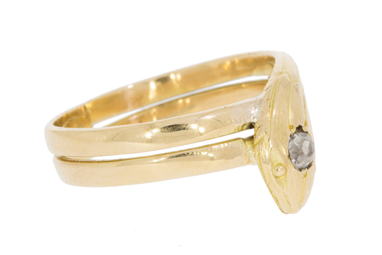 18 Karaat gouden diamant Slangenring - 16,8 mm