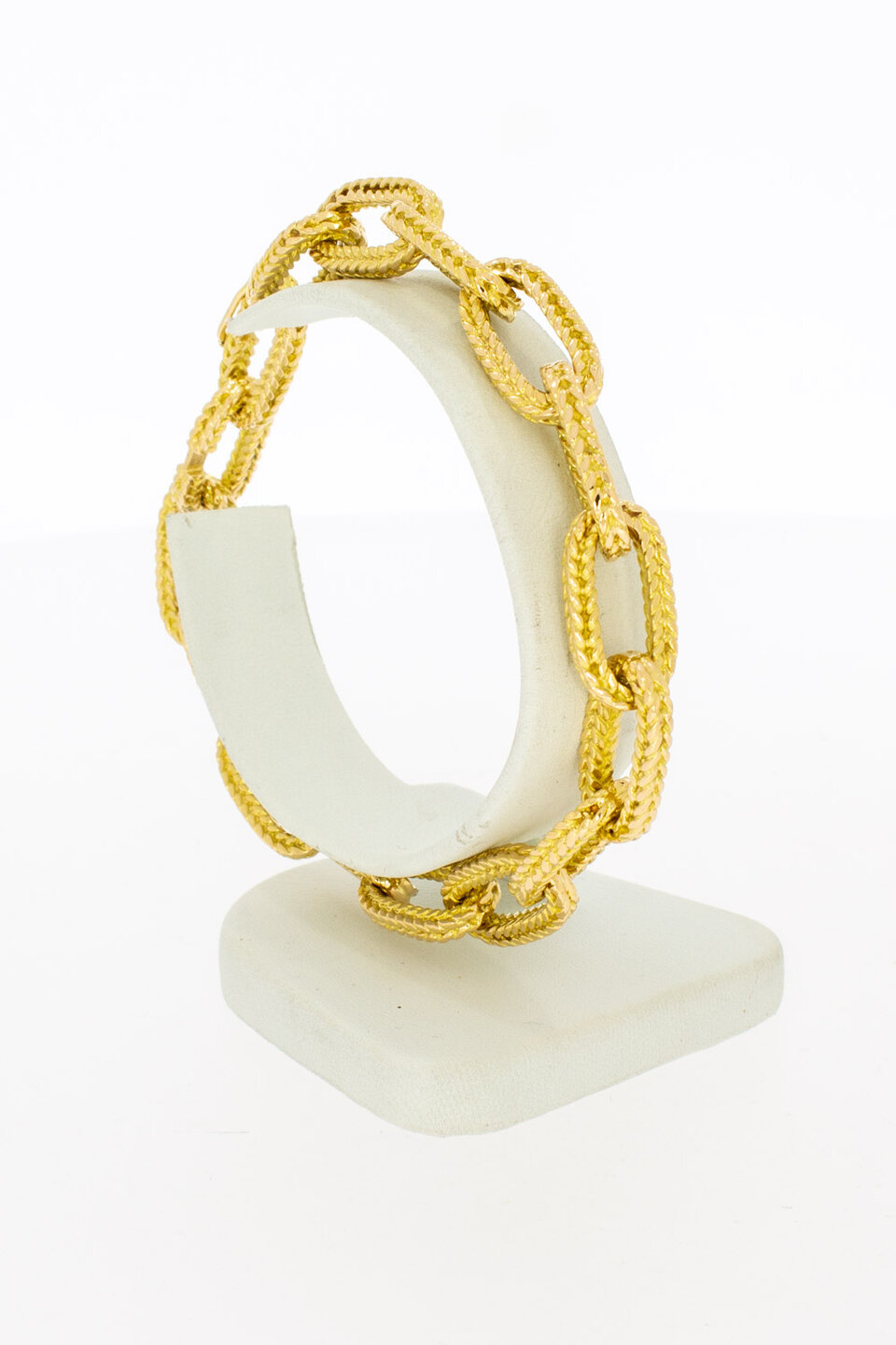 18 Karaat geel gouden Anker armband - 21 cm