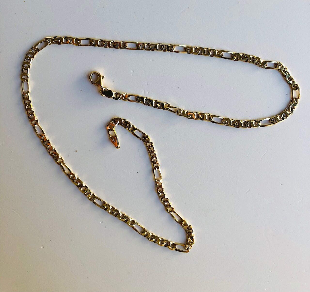14 karaat gouden Figaro ketting - 51,5 cm
