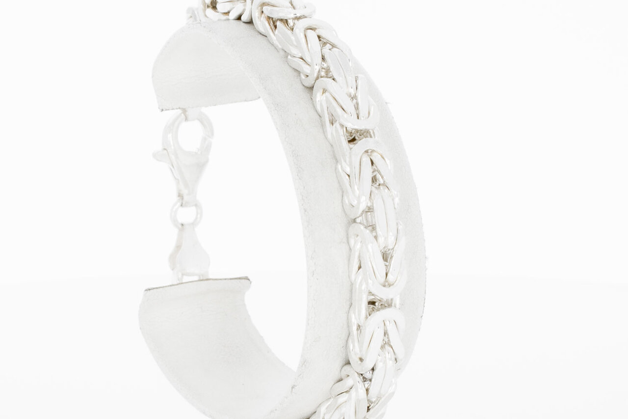 Zilveren Koningsarmband (Byzantijns vierkant) - 21,1 cm