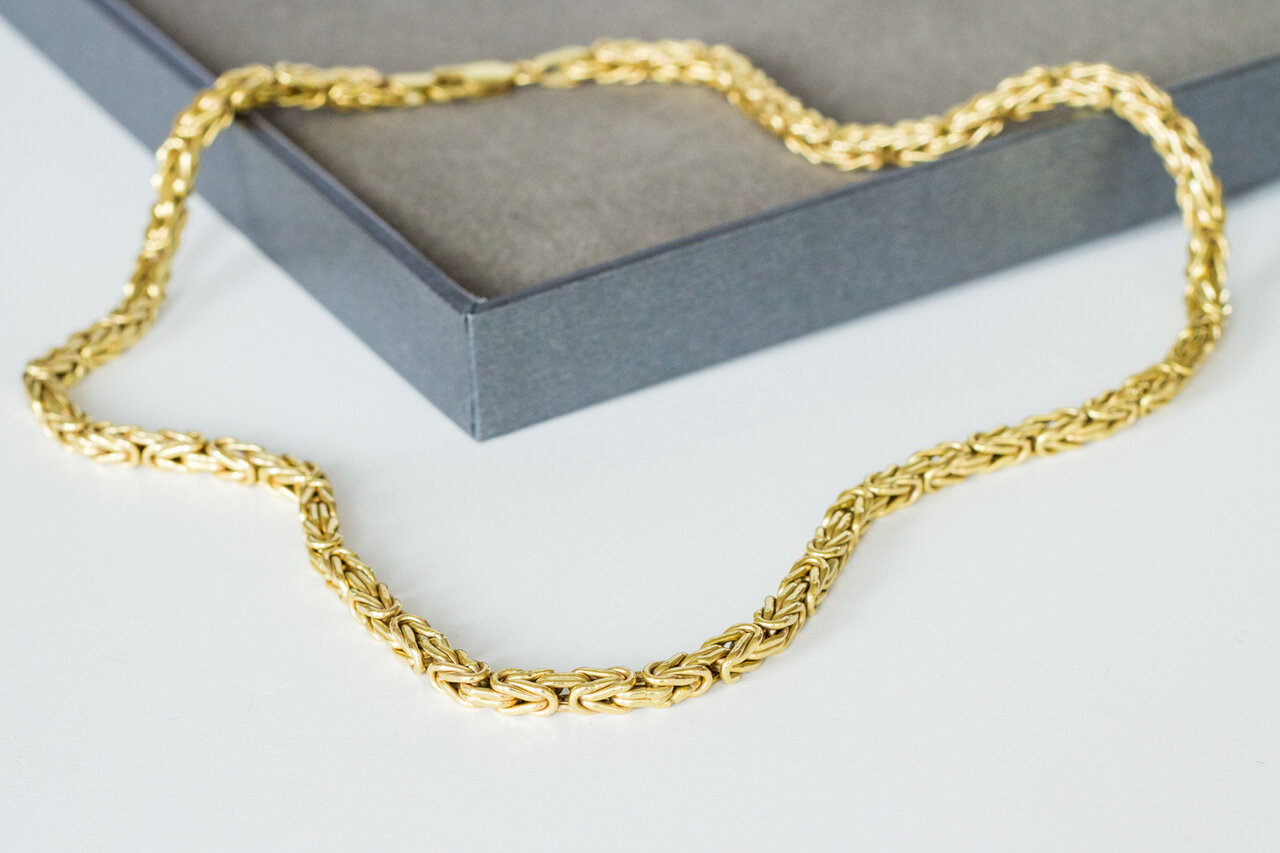 14 Karaat geel gouden -Byzantijns- Koningsketting- 45,5 cm
