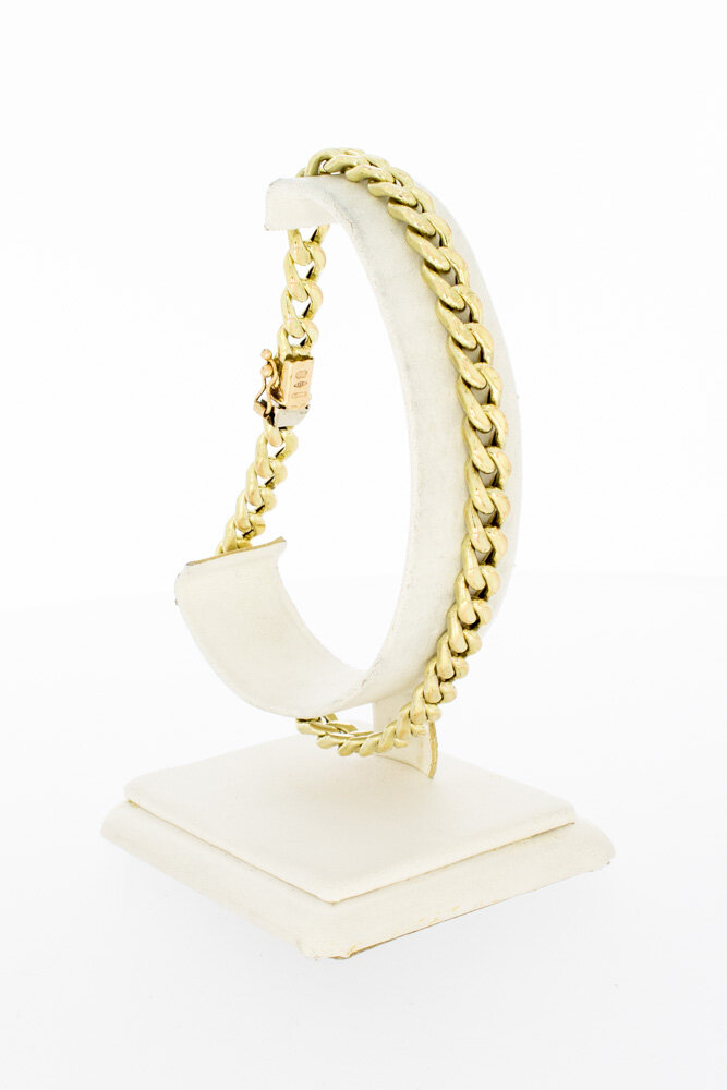14 Karaat gouden gewalste Gourmet armband - 22,7 cm
