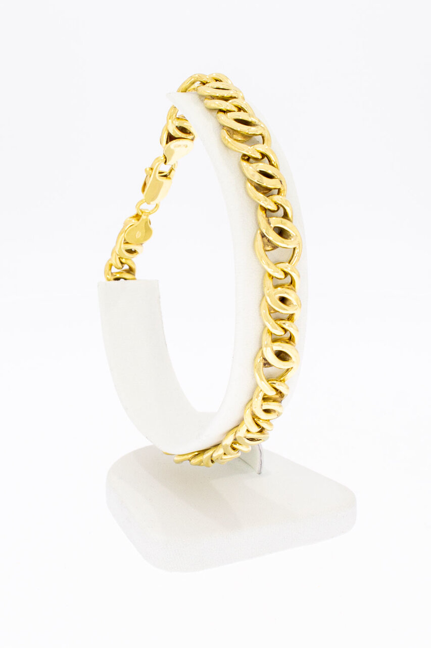 18 Karaat gouden brede Valkoog armband - 22,2 cm