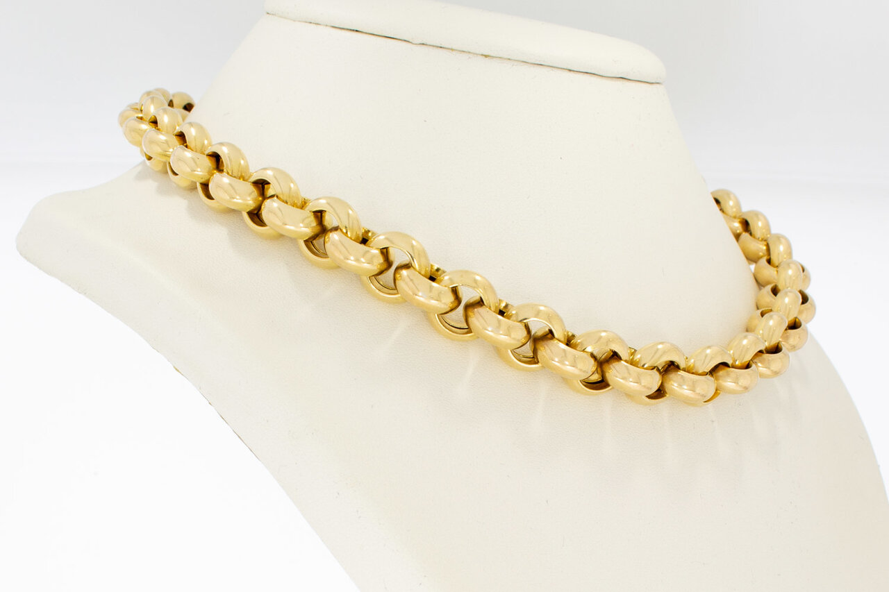 14 Karaat gouden Jasseron halsketting - 46 cm