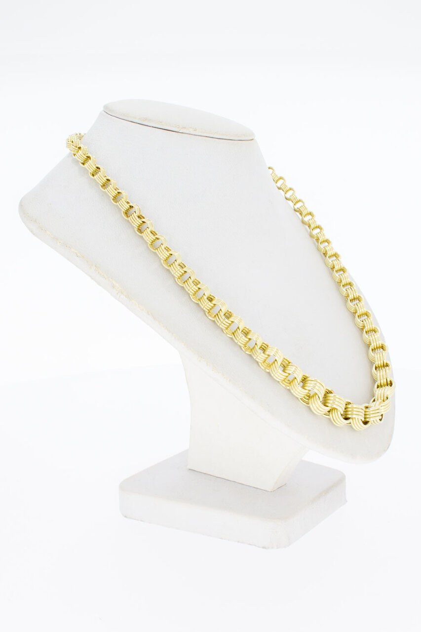 14 Karaat gouden Jasseron hals ketting - 47 cm