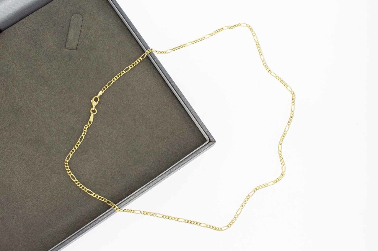 14 Karaat geel gouden Figaro schakelketting - 48,3 cm