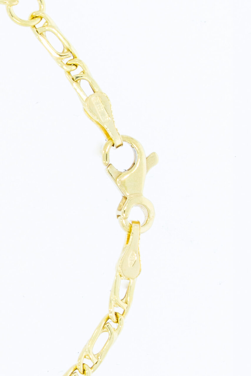 18 Karaat gouden schakel armbandje Valkoog - 15,5 cm