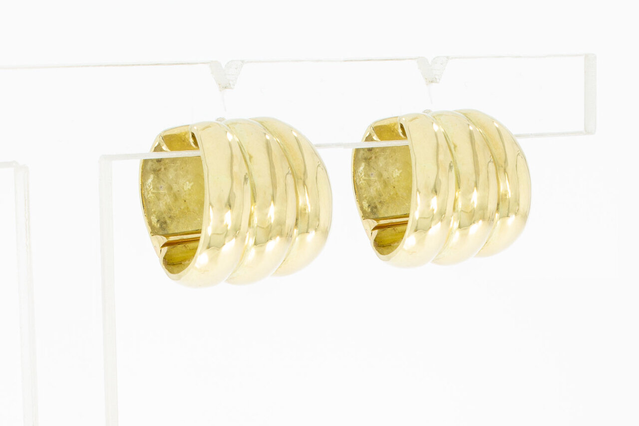 14 Karaat gewelfde gouden oorbellen